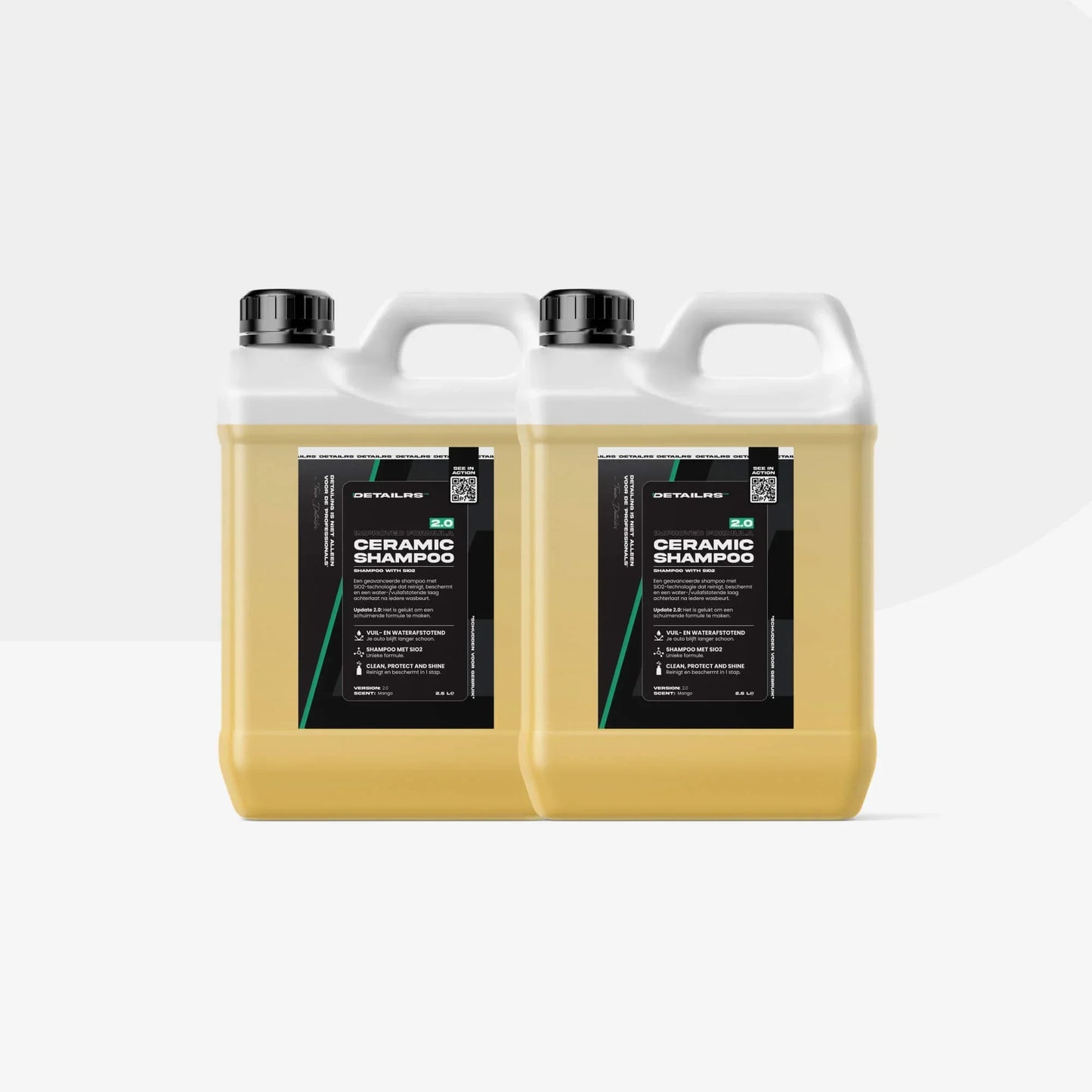 Detailrs Ceramic Shampoo 2.0 in 2.5L canisters, auto shampoo met Sio2, reinigt en beschermt