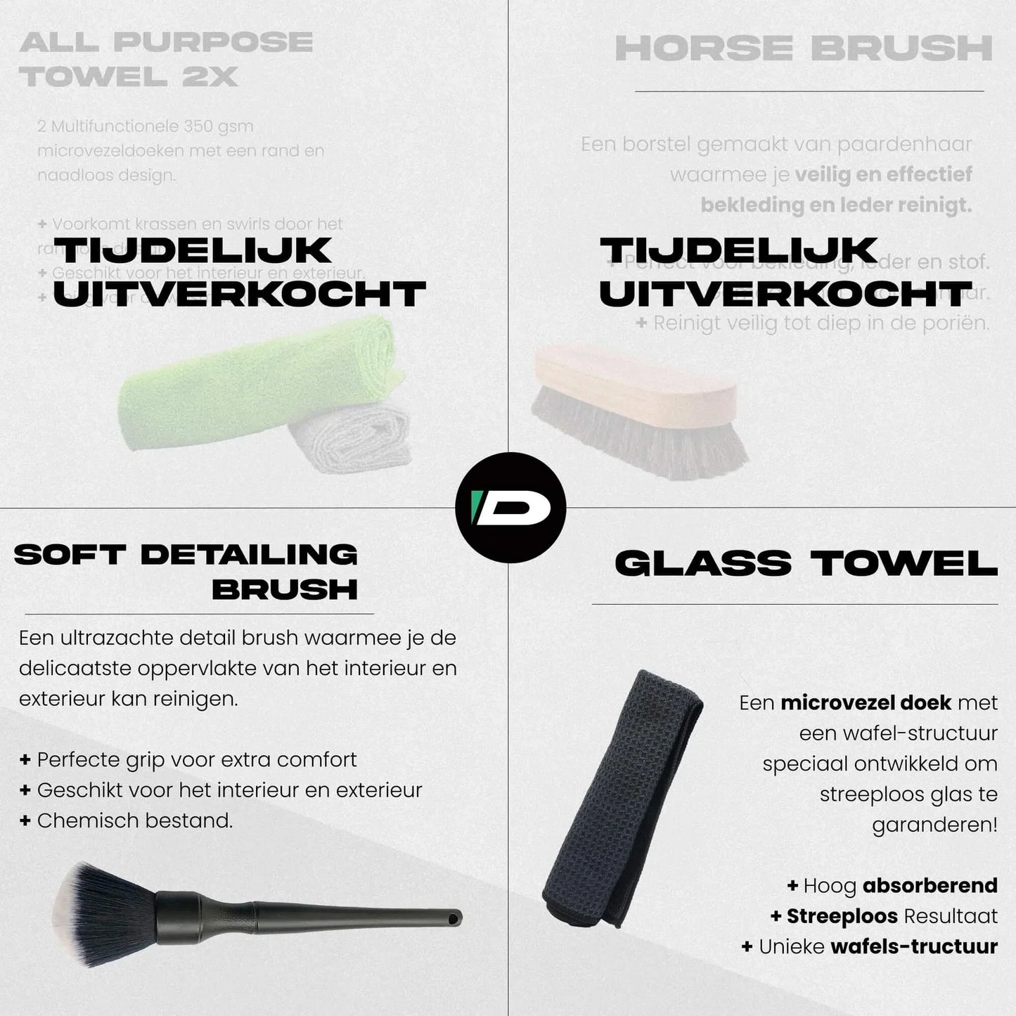 Detailrs Soft Detailing Brush zwart met zachte haren voor interieur en exterieur reiniging