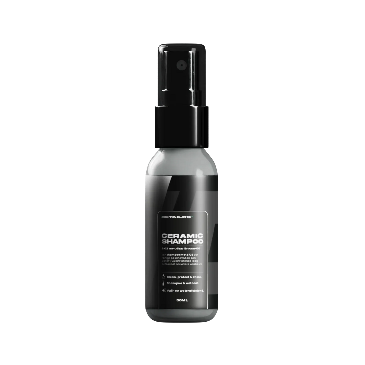 Detailrs Ceramic Shampoo SiO2 infused, 50ml zwarte sprayfles met beschermende laag voor auto wassen