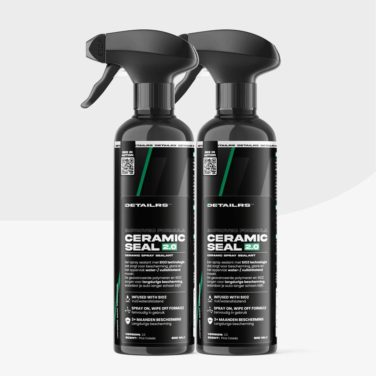 Detailrs Ceramic Seal 2.0 spray sealant duo, 500 ml flessen met SiO2 technologie en bescherming