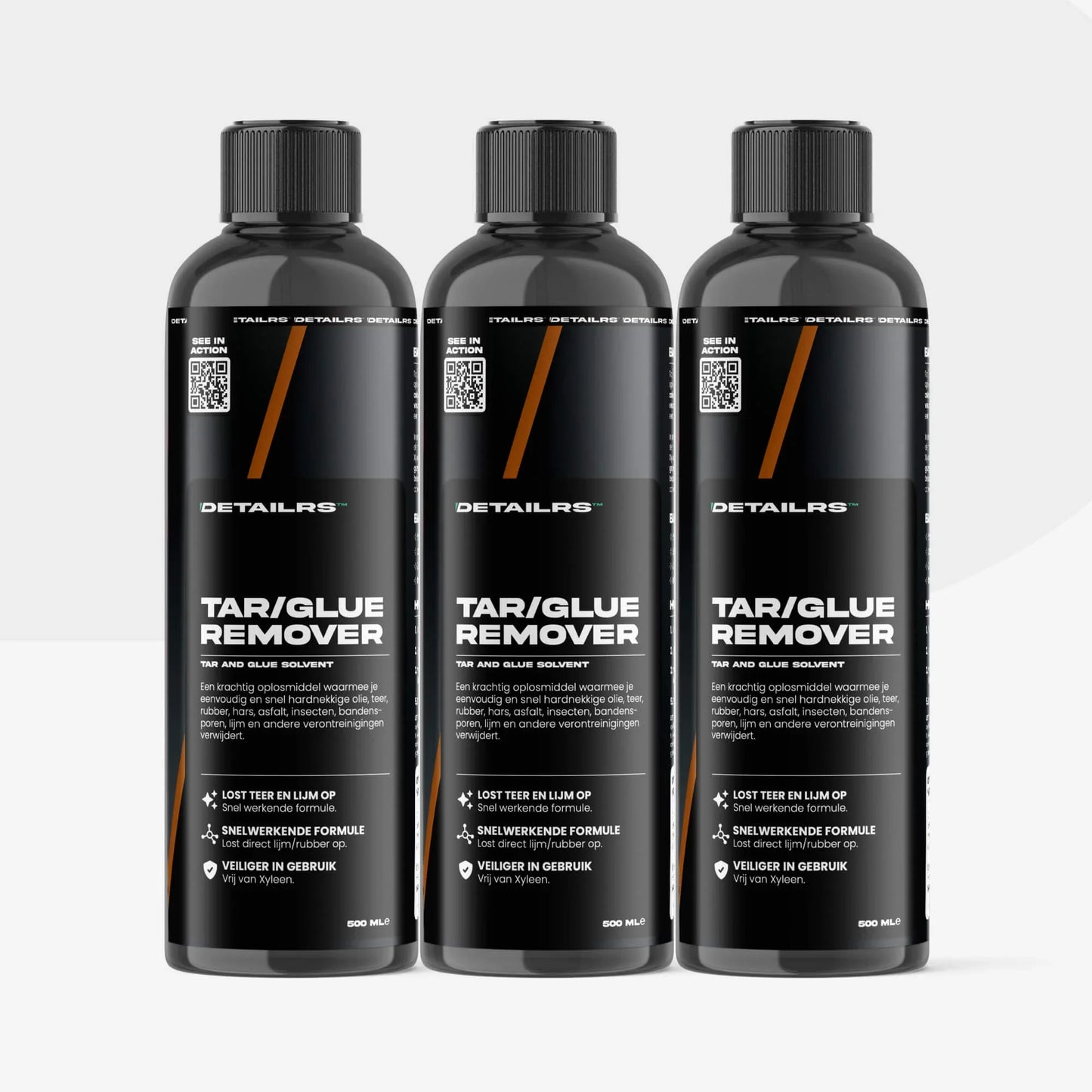 Detailrs Tar/Glue Remover fles 3x 500 ml, snel reinigende oplosmiddel voor teer en lijm