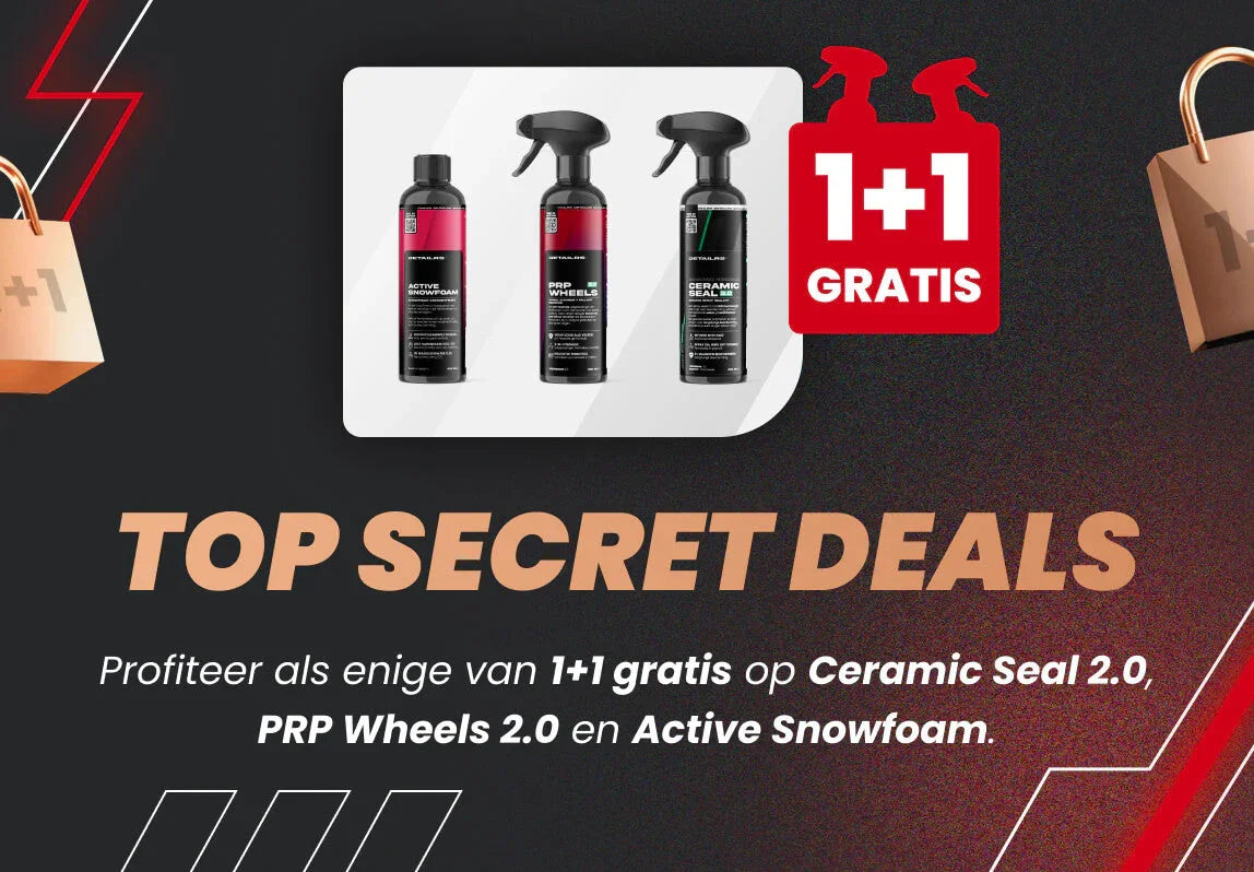 Detailrs Ceramic Seal 2.0, PRP Wheels 2.0 en Active Snowfoam auto schoonmaakproducten met 1+1 gratis aanbieding