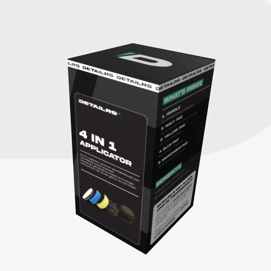 Detailrs 4 in 1 Applicator doos met handvat en diverse kleuren applicator pads voor autoverzorging