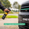 Detailrs Dissolve Pre Wash spray tegen insecten en vogelpoep op zwarte auto voorbumper