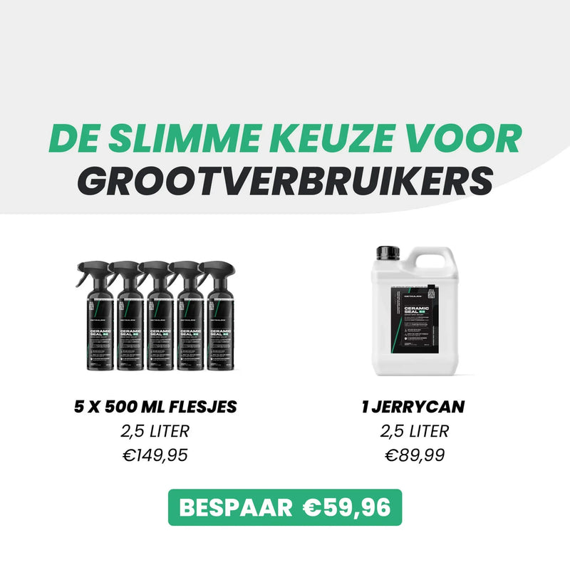 Detailrs Ceramic Seal 2.0 grote verpakking 5x500ml flessen en 1 jerrycan 2,5 liter