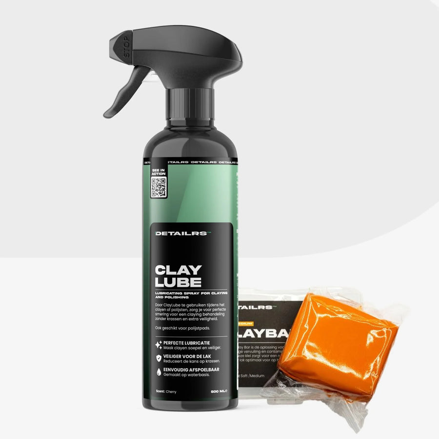 Detailrs Clay Lube sprayfles en oranje Clay Bar set voor autolakken polijsten en reinigen