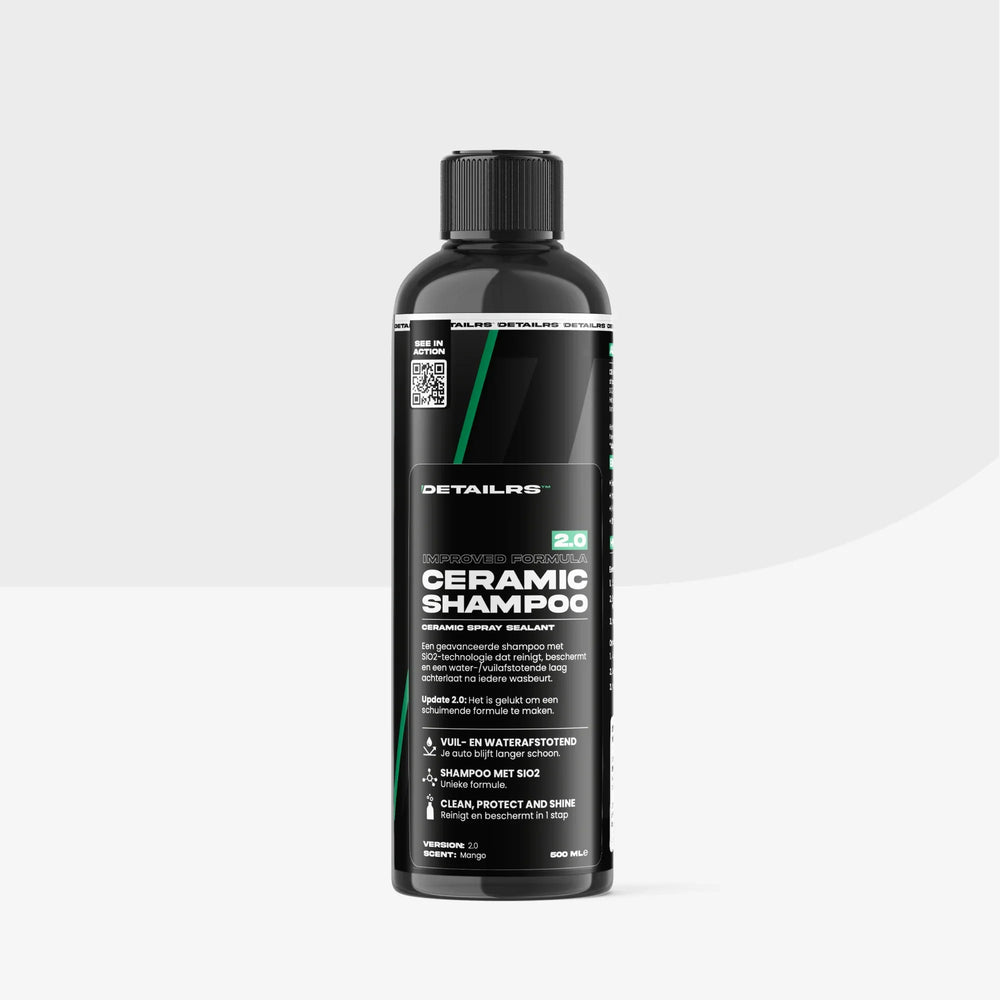 Detailrs Ceramic Shampoo 2.0 zwarte 500ml fles met ceramische bescherming en waterafstotende formule