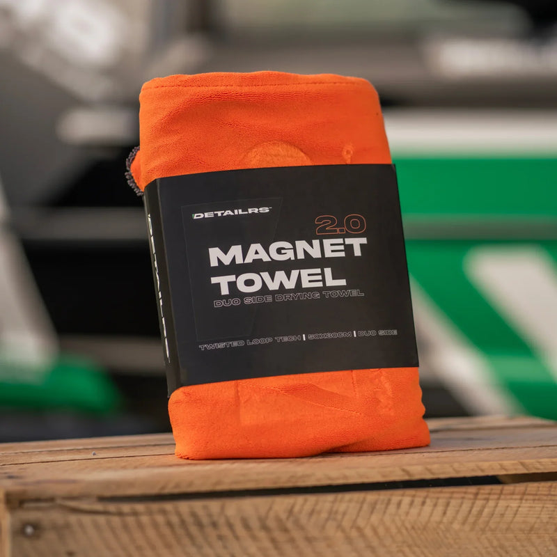 Detailrs Magnet Towel 2.0 oranje microvezel droogdoek met duo side drying en twisted loop tech