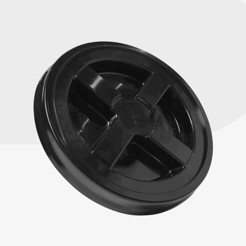 Detailrs Deksel Detailbucket zwart kunststof met handgrepen en robuust ontwerp