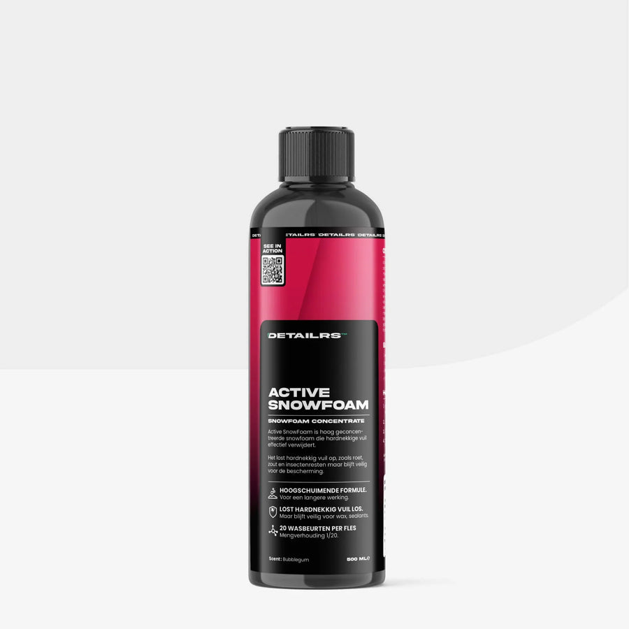 Detailrs Active SnowFoam concentratie flacon 500 ml met hoog schuimende formule voor autopoetsen