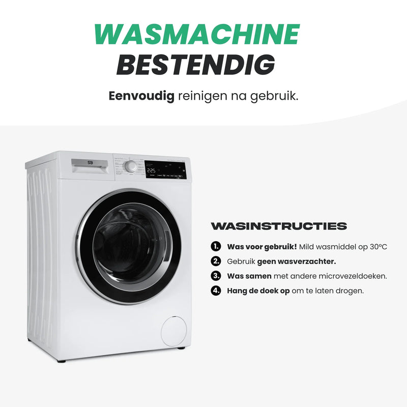 Detailrs wasmachine bestendig microvezeldoek wassen instructies met moderne witte wasmachine