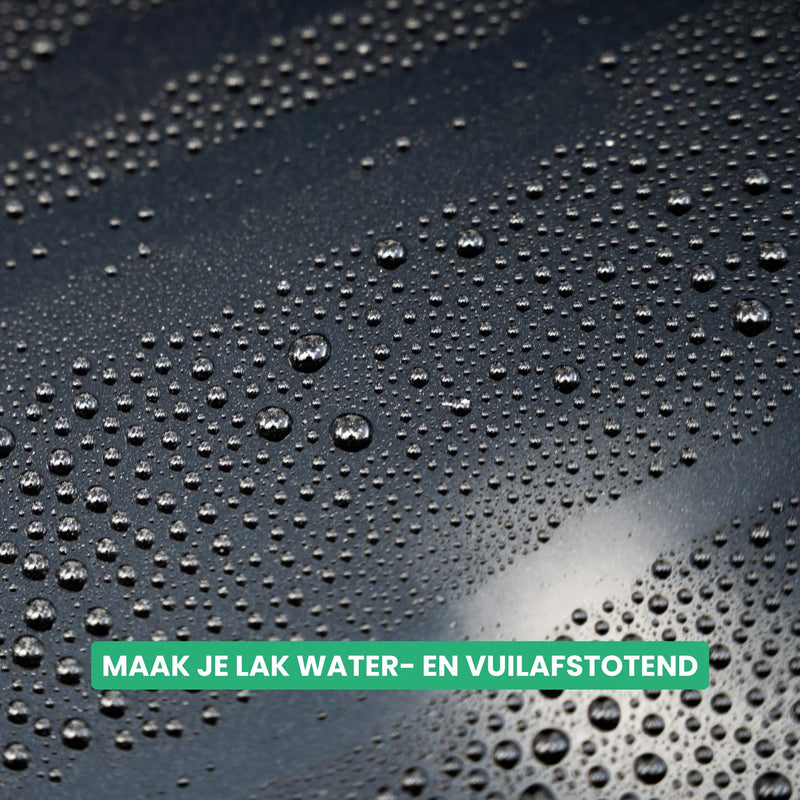 Detailrs Maak je lak water- en vuilafstotend met waterdruppels op glanzende zwarte lak