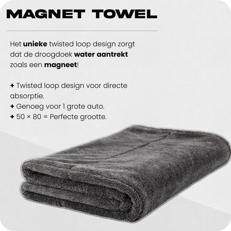 Detailrs Magnet Towel unieke microfiber droogdoek met twisted loop design, 50x80 cm, hoge absorptie
