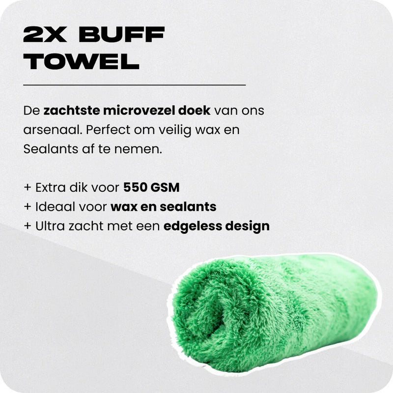 Detailrs 2x Buff Towel microvezel doeken, zacht, dik 550 GSM, ideaal voor wax en sealants