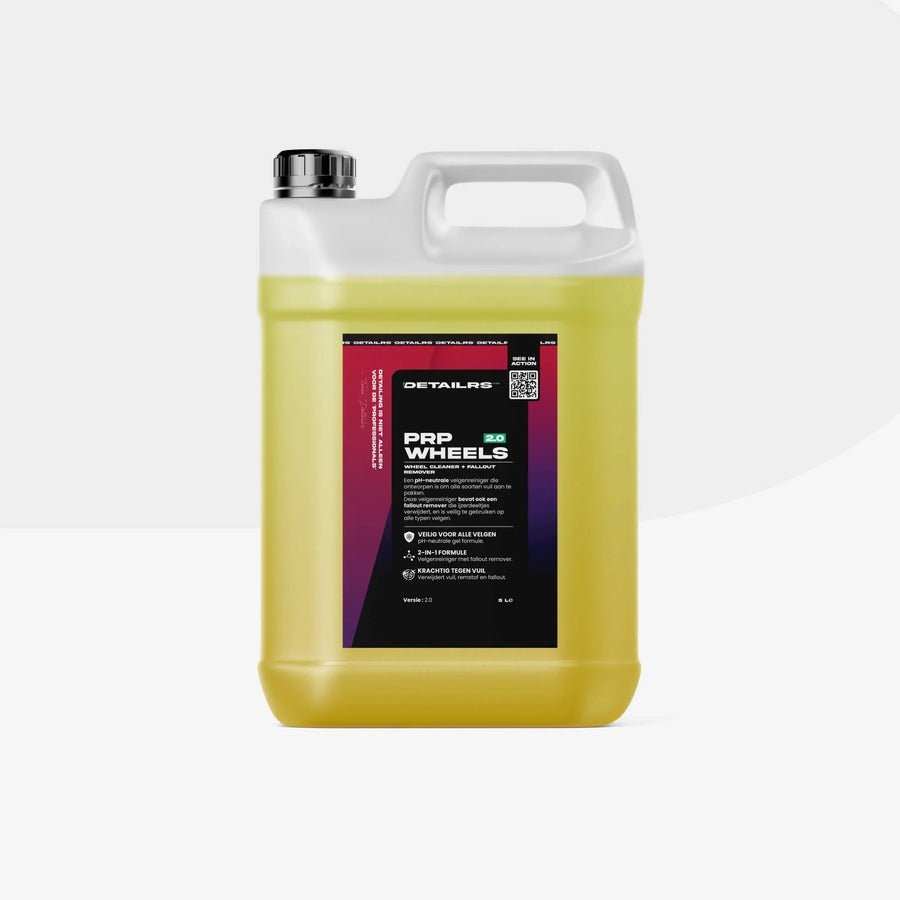 Detailrs PRP Wheels 2.0 wielreiniger en fallout remover in gele 5 liter kanister met zwart handvat