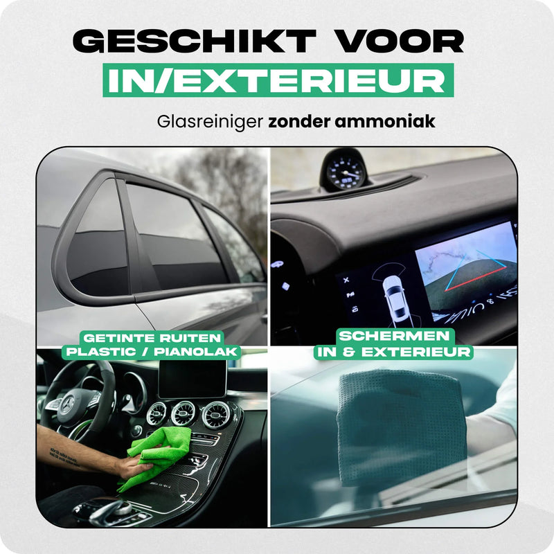 Detailrs glasreiniger zonder ammoniak geschikt voor in/exterieur getinte ruiten en schermen auto