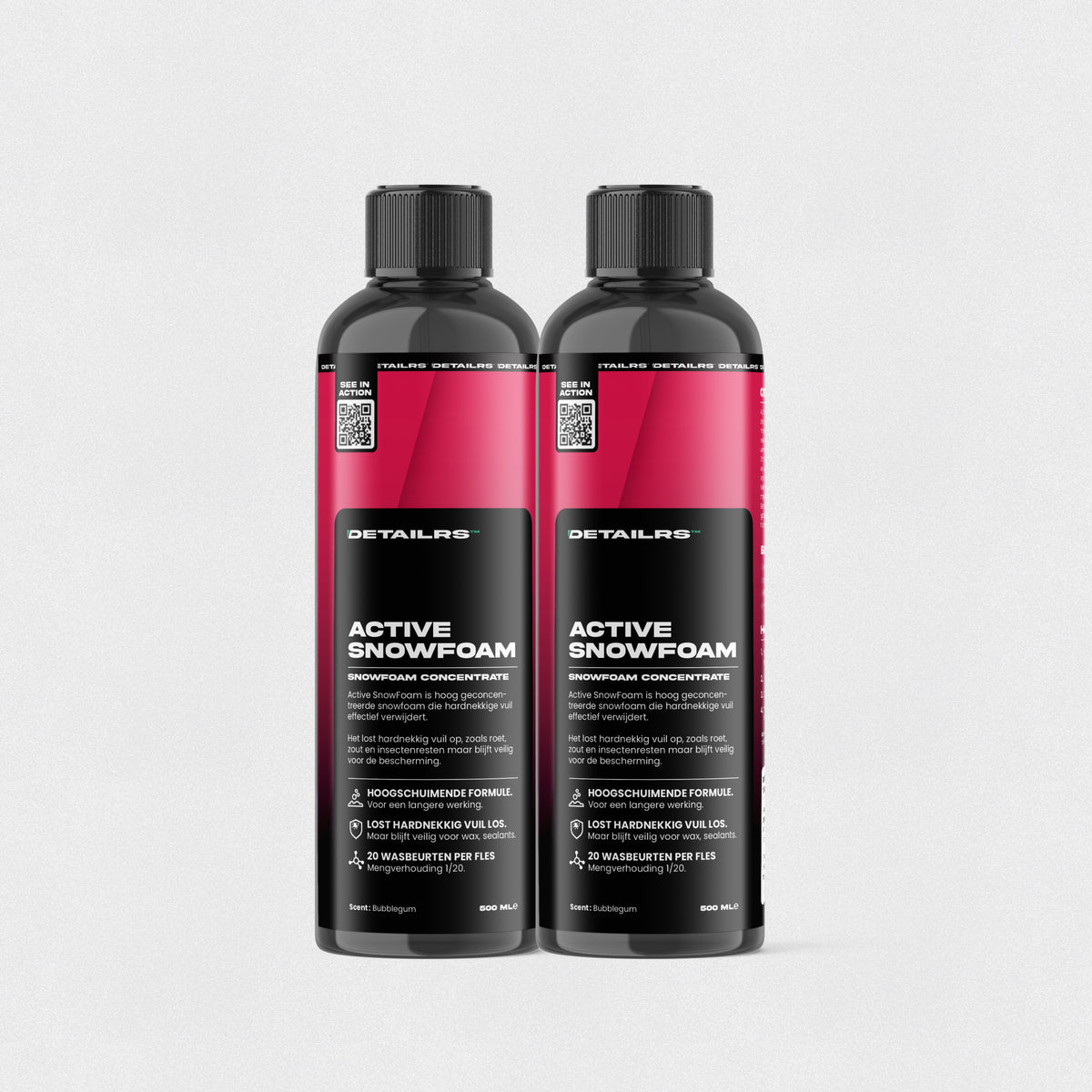 Detailrs Active SnowFoam concentratie flacon 500 ml met hoog schuimende formule voor autopoetsen