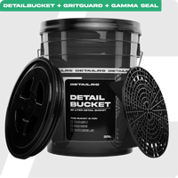 Detailrs Detail Bucket 20L zwarte emmer met handvat voor autowas, spoelen en wielen
